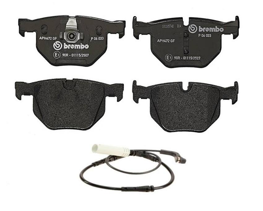 Brembo BMW Brakes Kit - Pads Rear (Low-Met) (with Sensor) 34216868497 - Brembo 2661760KIT